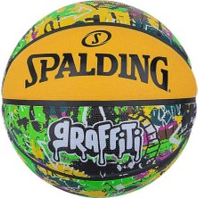 Spalding Green Yellow Graffiti Sz7 2021 Basket Topu 84374Z