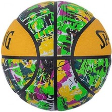 Spalding Green Yellow Graffiti Sz7 2021 Basket Topu 84374Z