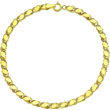 14 Ayar Altın Pullu Parlak Bileklik 4 Mm