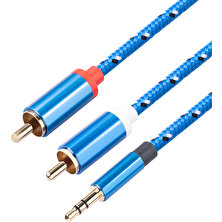 Hermoso Rca Kablosu 3.5mm Jak Erkek - 2 Rca Erkek Kulaklık Bölücü Kablo, 1m (Yurt Dışından)