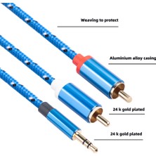 Hermoso Rca Kablosu 3.5mm Jak Erkek - 2 Rca Erkek Kulaklık Bölücü Kablo, 1m (Yurt Dışından)