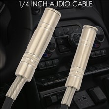 Hermoso 6.35MM 1/4 Inç Stereo Jak Ayırıcı Çift Sokete Kurşun Fiş (Yurt Dışından)