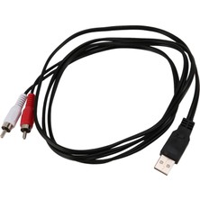 Hermoso 1.5m USB A Erkek - 2x Rca Fono Av Kablosu Tv Aux Ses Video Adaptörü (Yurt Dışından)