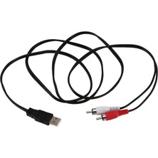 Hermoso 1.5m USB A Erkek - 2x Rca Fono Av Kablosu Tv Aux Ses Video Adaptörü (Yurt Dışından)