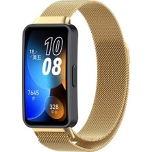 Mi7a Huawei Band 8 Kordon Metal Mıknatıslı Hasır Kayış