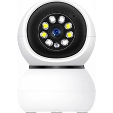 Mesro Ip Wifi 360° 1080P Güvenlik Kamerası Gece Görüşlü LED Işıklı Alarmlı Kamerası Panda Kılıflı