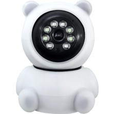 Mesro Ip Wifi 360° 1080P Güvenlik Kamerası Gece Görüşlü LED Işıklı Alarmlı Kamerası Panda Kılıflı