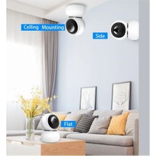 Mesro Ip Wifi 360° 1080P Güvenlik Kamerası Gece Görüşlü LED Işıklı Alarmlı Kamerası Panda Kılıflı