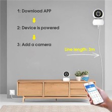 Mesro Ip Wifi 360° 1080P Güvenlik Kamerası Gece Görüşlü LED Işıklı Alarmlı Kamerası Panda Kılıflı