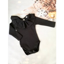 Mini Kids Kız Bebek Yakası Fırfırlı Uzun Kollu Body