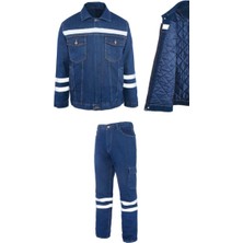 Myform Kot Iş Takımı Reflektörlü Pantolon ve Reflektörlü Iş Montu Kapitoneli Kışlık Myform Marka 3110-2136