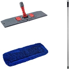 Ekol Orlon Mavi Statik Toz Mop Takımı Seti - 60 Cm. - 5 Adet Mop + Mop Tutucu + Sap - 1 Takım