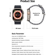 Mesro H11+ Ultra Watch 8 Pusula Nfc Siri Vidalı Kordon Bluetooth Arama Özellikli Akıllı Saat H11 Series