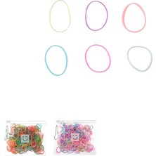 Miniso Şeffaf Taşıma Çantalı Minik Saç Lastiği - Renkli (500 Adet)