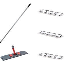 Ekol Tablet Palet Nemli Yedek Mop Takımı Seti - 3 Ad 60 Cm. Nemli Mop + Katlanır Aparat + Metal Sap