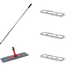 Ekol Tablet Palet Nemli Yedek Mop Takımı Seti - 3 Ad 80 Cm. Nemli Mop + Katlanır Aparat + Metal Sap