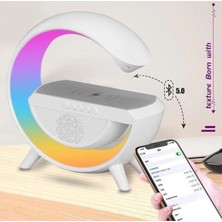 Eco Center Bluetooth Hoparlör, Kablosuz Şarj Özellikli, Gece ve Masa Lambası,speaker Wireless Şarjlı G Hoparlör