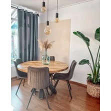 Riolight  Modern Siyah 3XE27 Duylu Yuvarlak Tabanlı Metal Sarkıt Avize ÇAP:30CM