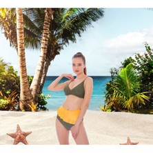 Shopiolog Volanlı Fraset Renkli Bikini