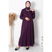 Modaviki Kolye Detaylı Abiye Mor MDA2323