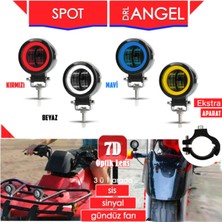 C9 Offroad ve Motosiklet Yuvarkalk LED Sis Farı 2 Adet Angel 23CM (Sarı Beyaz Kırmızı Mavi )