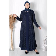 Modaviki Kolye Detaylı Abiye Lacivert MDA2323