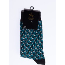 ALTINYILDIZ CLASSICS Erkek Siyah-Mavi Desenli Soket Çorap