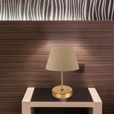 Art&Gift Kuzey Gold Gövdeli Abajur Kahve Kumaş