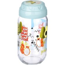 Smartmall Vintage  Dekoratif  Desenli Cam Kavanoz 1000 ml - 33,8 Oz - Avokado