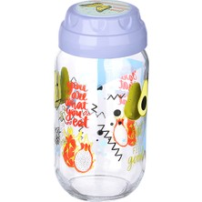 Smartmall Vintage  Dekoratif  Desenli Cam Kavanoz 1000 ml - 33,8 Oz - Avokado