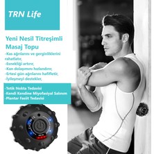 TRN Life Sırt Ayak Bel Tüm Vücut İçin Şarjlı Titreşimli Masaj Topu, Yoga Pilates Fitness Sporcu Masaj Aleti Cihazı