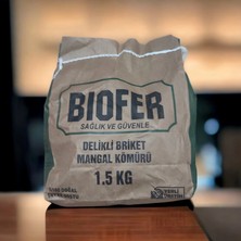 Biofer Organik Delikli Briket Mangal Kömürü 1.5 Kg ( 6 Saat 7800 Kcal/kg )