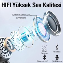 Coofbe Bluetooth Vers.5.3 13MM Diyafram Ultra Hafif Kulakiçi Bluetooth Kulaklık Çift Mikrofonlu Kulaklık