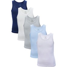 Onurel 5'li Erkek Çocukli Askılı Likralı Sade Desensiz Atlet