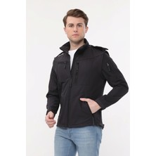 Uniprom Taktikal Softshell Mont Kollar ve Kapşon Çıkabilir Erkek Füme