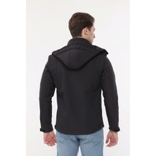 Uniprom Taktikal Softshell Mont Kollar ve Kapşon Çıkabilir Erkek Füme