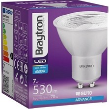 Braytron BA25-00651-BRAYTRON 6.5W 4000K Soğuk Beyaz GU10 Lensli LED Ampul 6 Lı Paket