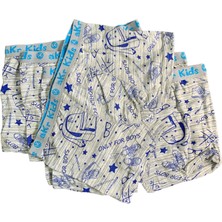 Süsen Lingerie Pamuklu Beyaz Erkek Çocuk Boxer, 5'lı Çocuk Likralı Boxer, Çoklu Çocuk Boxer, Çocuk Iç Giyim