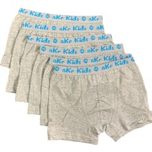 Süsen Lingerie Pamuklu Gri Erkek Çocuk Boxer, 5'lı Çocuk Likralı Boxer, Çoklu Çocuk Boxer, Çocuk Iç Giyim