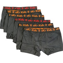 Süsen Lingerie Pamuklu Siyah Erkek Çocuk Boxer, 5'lı Çocuk Likralı Boxer, Çoklu Çocuk Boxer, Çocuk Iç Giyim