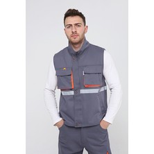 Uniprom Iş Yeleği 4 Cepli %100 Pamuk Kumaş Yazlık Gri