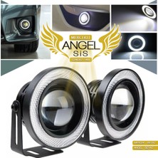 C9 Mercekli Angel LED Halkalı Sis Far 76MM Su Geçirmez Angel Renk Seçenekli (Beyaz, Buz Mavi, Turuncu)