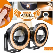 C9 Mercekli Angel LED Halkalı Sis Far 76MM Su Geçirmez Angel Kumandalı Renk Seçenekli (Beyaz, Buz Mavi, Turuncu)