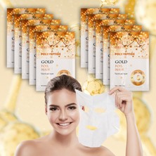 Xolo 10 Adet Altın Folyo Peg-40 Hint Yağı Aydınlatıcı Yüz Maskesi Gold Mask 30ML XLM335