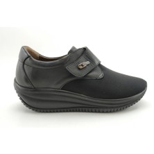 Ortoplus Deri Ortopedik Streç Kemik Çıkıntılı Kadın Ayakkabı CP8630 SİYAH