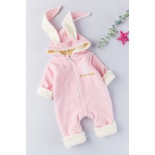 Babymod Tavşan Figürlü Kışlık Welsoft Kadife Astronot Kız Erkek Bebek Tulum