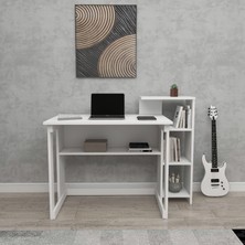 Enda Home SAYE 5 Raflı Kitaplıklı Ders Çalışma Masası Beyaz