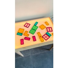 Bilmiş Çocuk Montessori Işıklı Etkinlik ve Oyun Masası (Ayaklı) 16 Renk Ahşap Light Table (43X63)