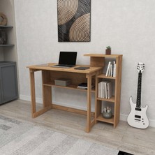 Enda Home Collection Saye 5 Raflı Kitaplıklı Çalışma Masası Beyaz