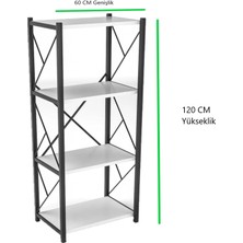Tulip Life 4 Raflı Dekoratif Metal Kitaplık TLPK04S.B